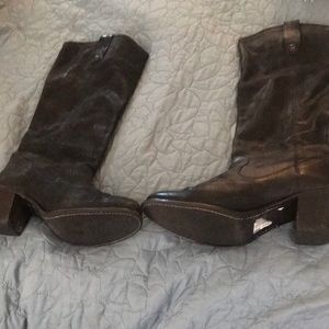 Frye brand black leather boots